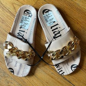 John Galliano Chain Leather Slides